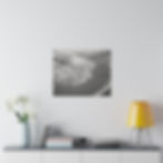 Thumbnail: Black & White Ocean Washing Up On the Beach Matte Canvas