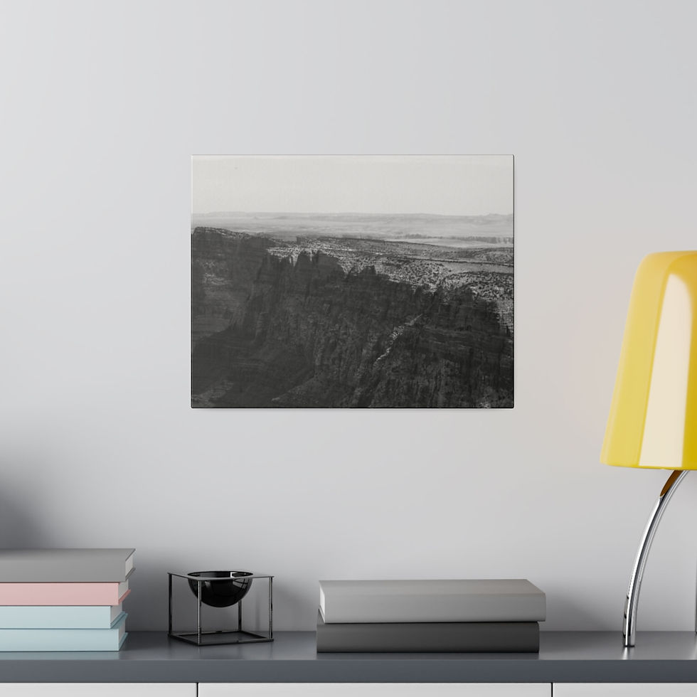 Thumbnail: Black & White Rim Wall of the Grand Canyon Matte Canvas