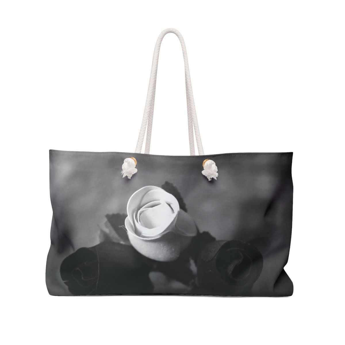 Black & White 3 Wooden Roses Original Photography Weekender Bag Printed Tote Bag