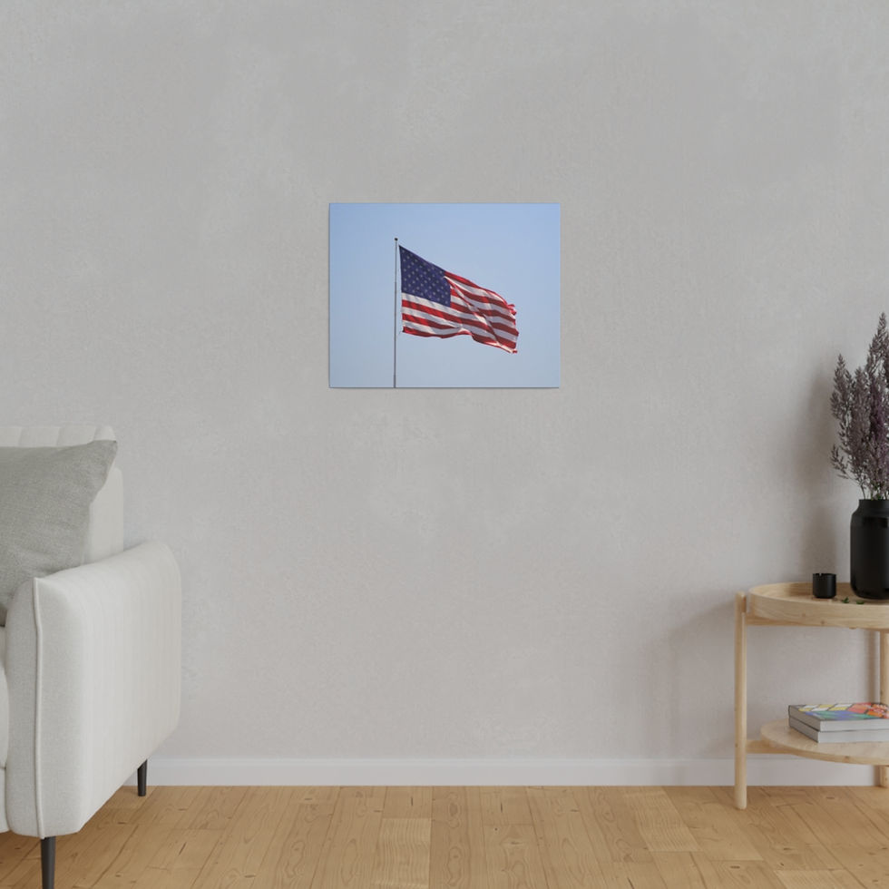 Thumbnail: American Flag Waving in the Sky Matte Canvas