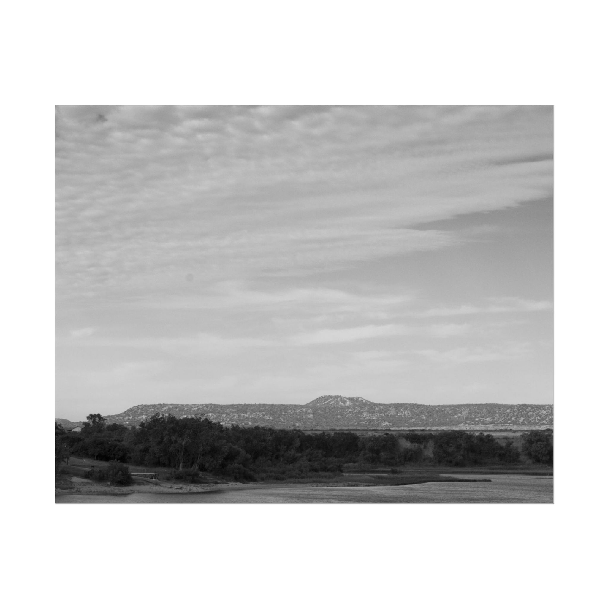 Black & White Caprock Canyon Rim Landscape Photography Poster Print