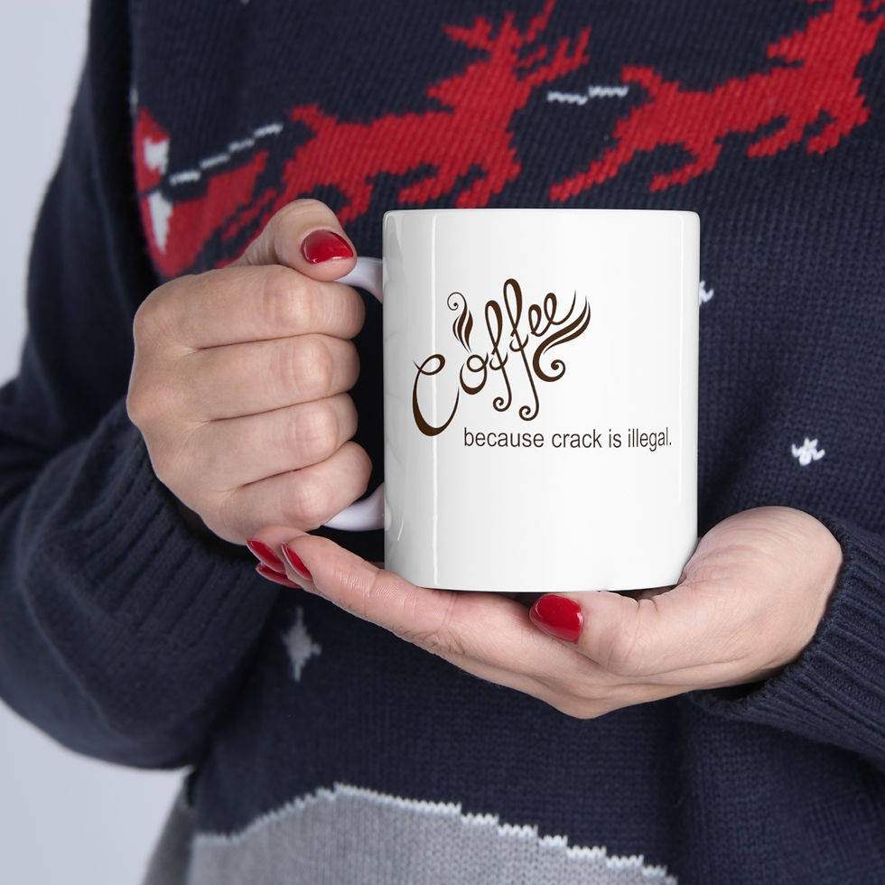 Thumbnail: Coffee Because Crack is Illegal White Ceramic Coffee Mug 11oz