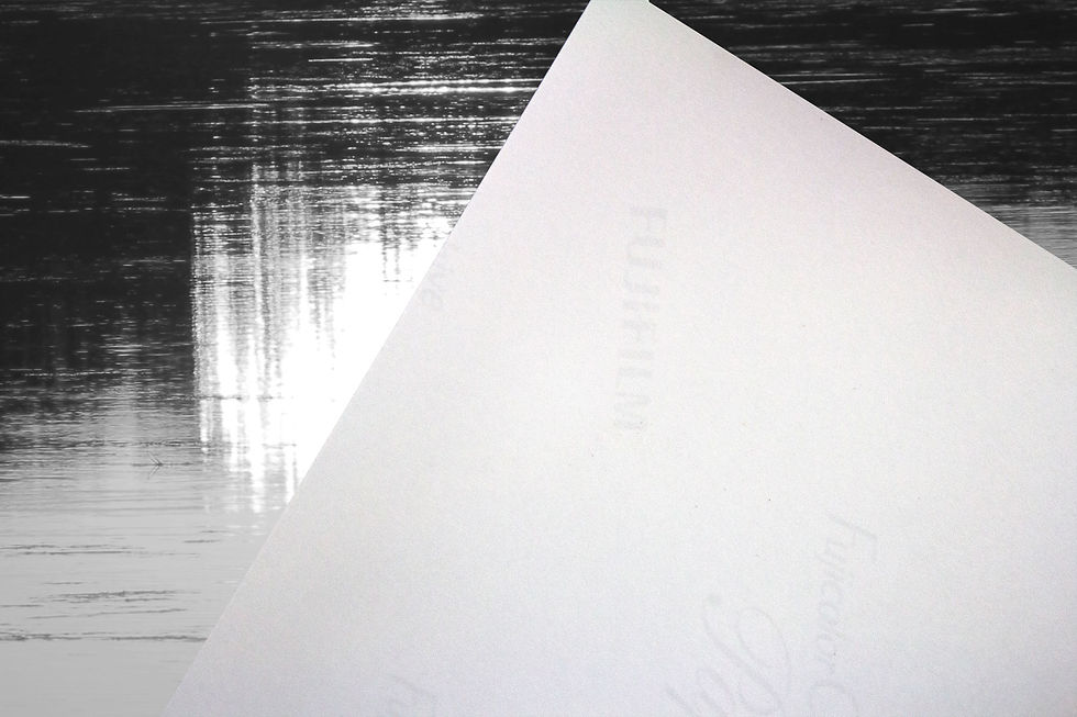 Thumbnail: Black & White Sunset Reflection on the Lake Photographic Print Wall Art