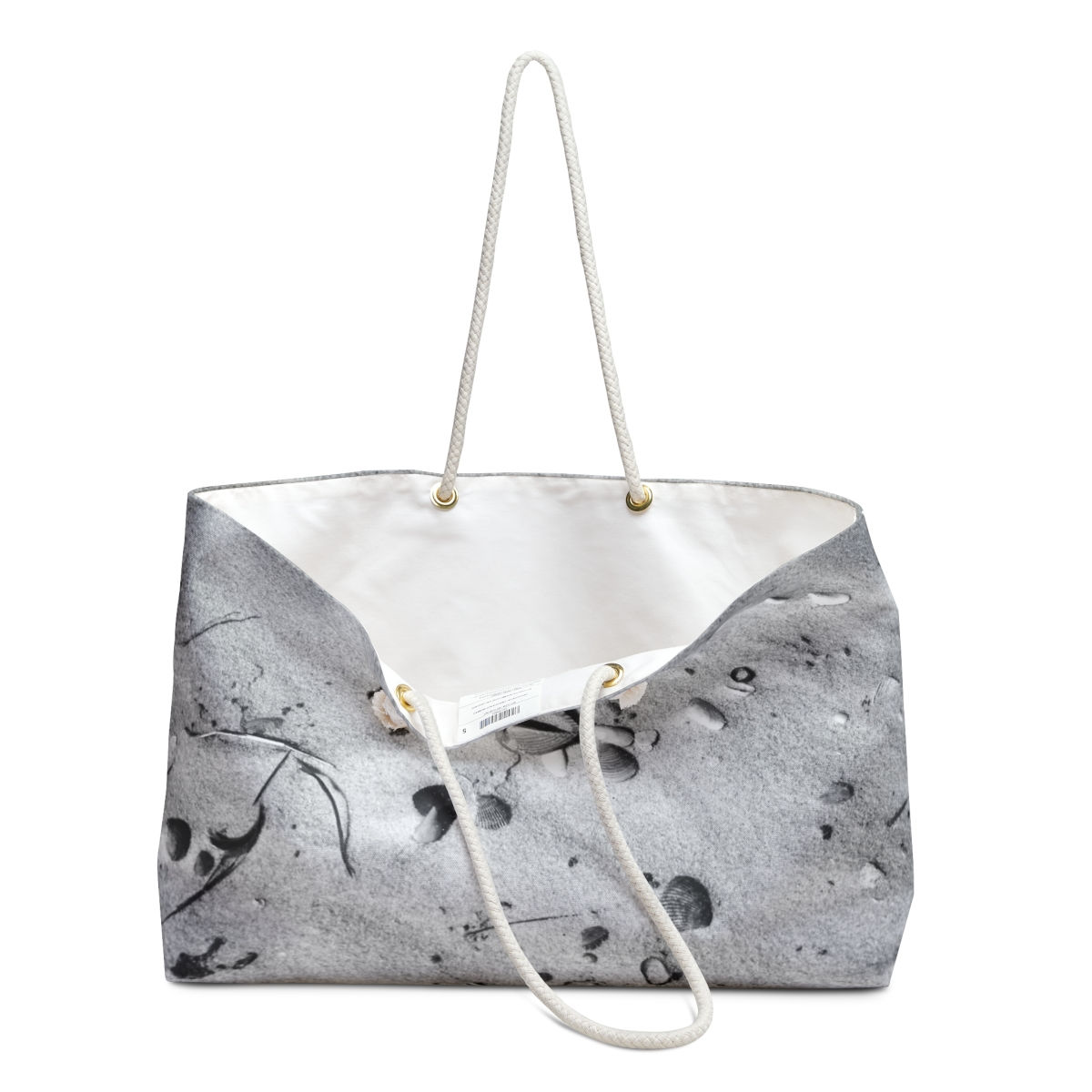 Black & White Seashells in the Sand Original Photography Printed Weekender Bag