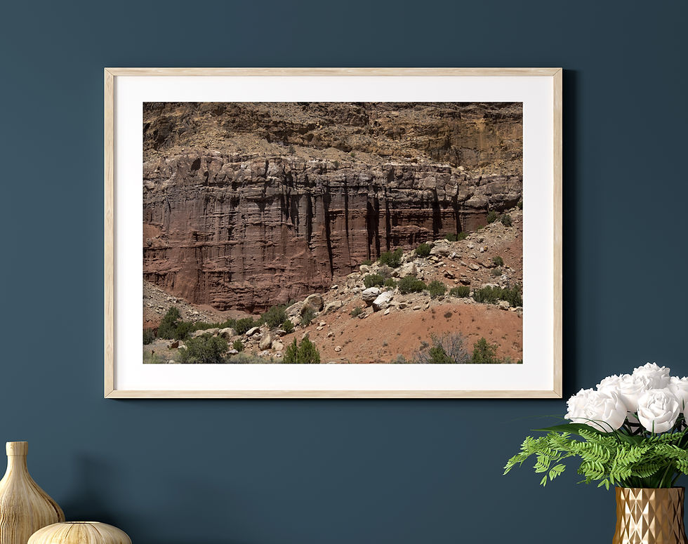 Thumbnail: Cut Rock Face in the Desert Mountains of New Mexico Color Photography Print