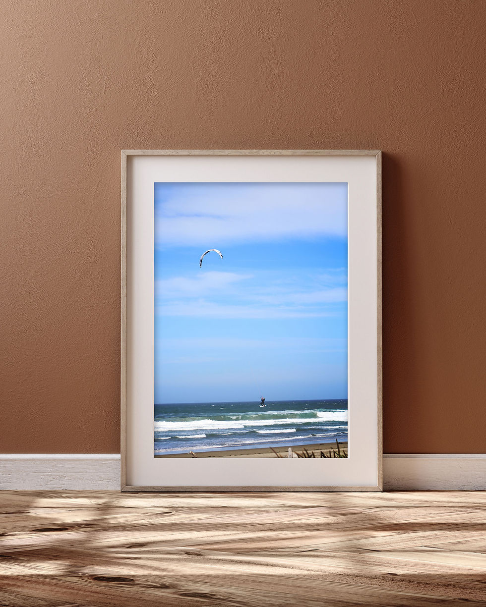 Thumbnail: Para Surfer in the Air Over the Beach Color Photography Print
