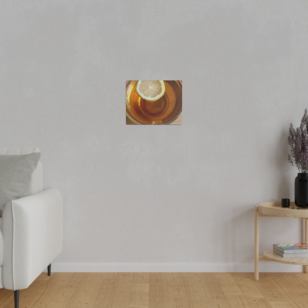 Thumbnail: Lemon Slice Floating in a Cup of Tea Color Matte Canvas