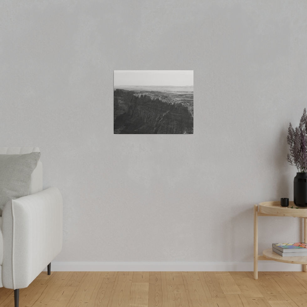 Thumbnail: Black & White Rim Wall of the Grand Canyon Matte Canvas