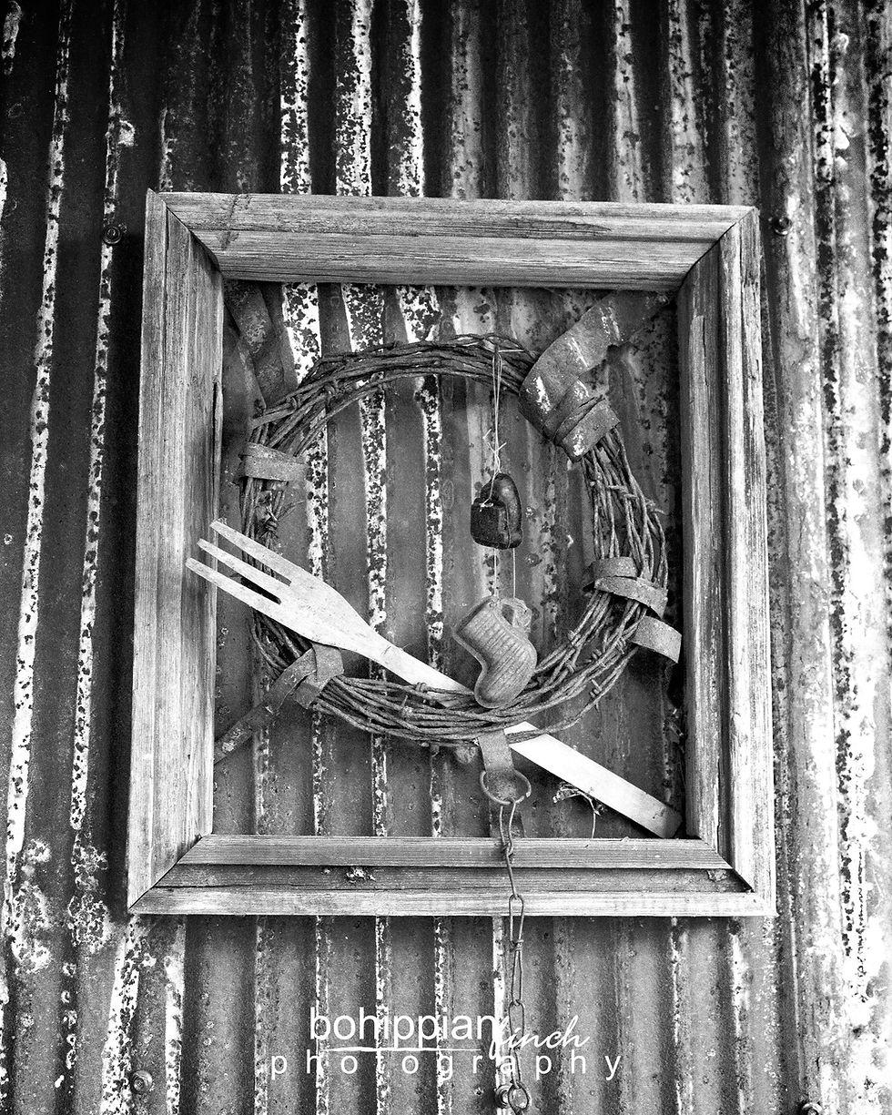 Thumbnail: Black & White Rustic Cabin Wreath Hanging on the Wall Matte Canvas Stretched