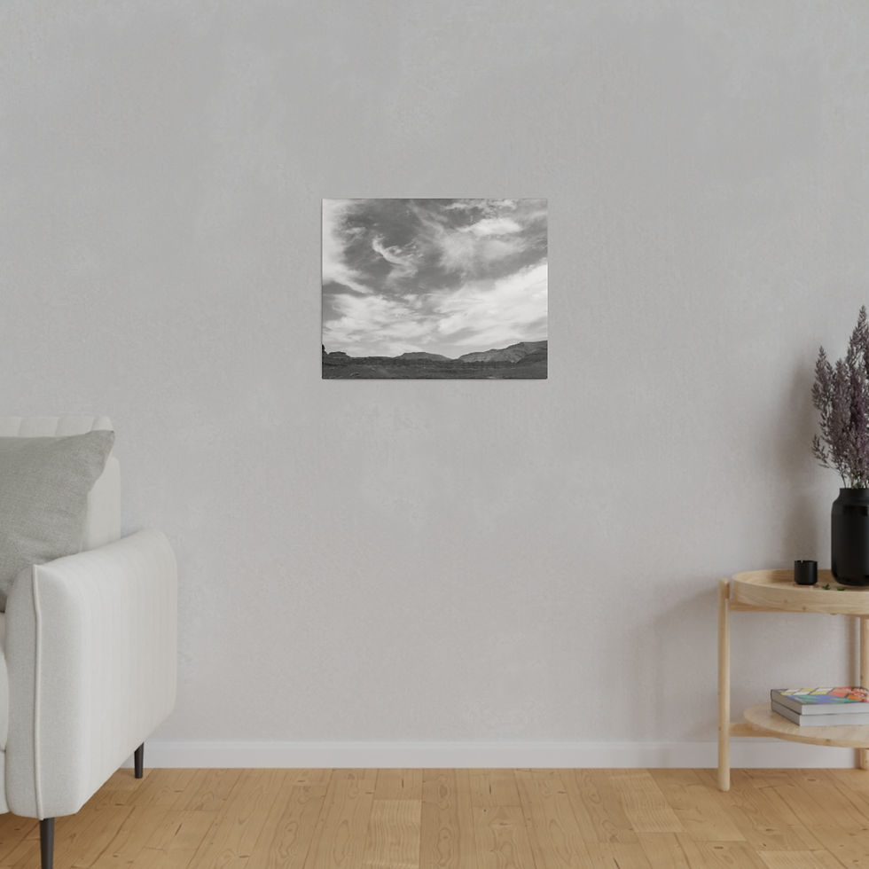 Thumbnail: Black & White Clouds Above the Utah Desert Matte Canvas Stretched