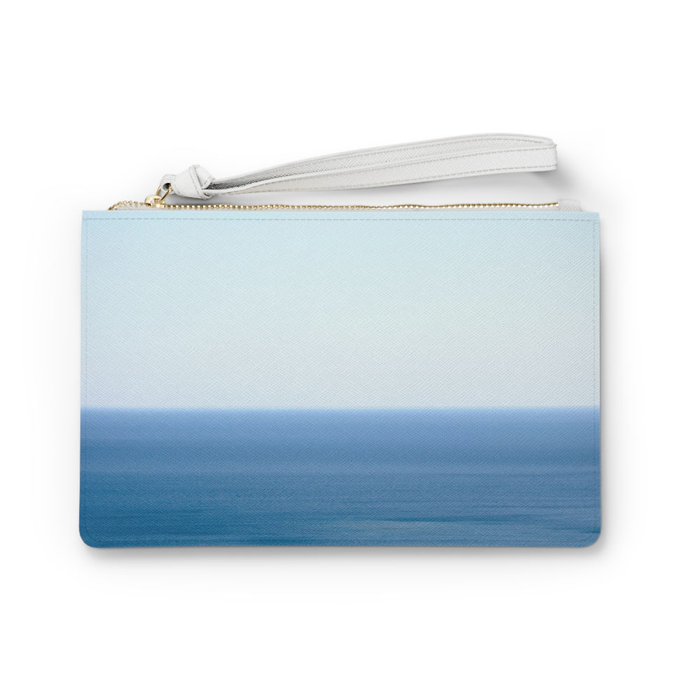 Clear Lake Horizon Color Original Photography Printed Clutch Handbag