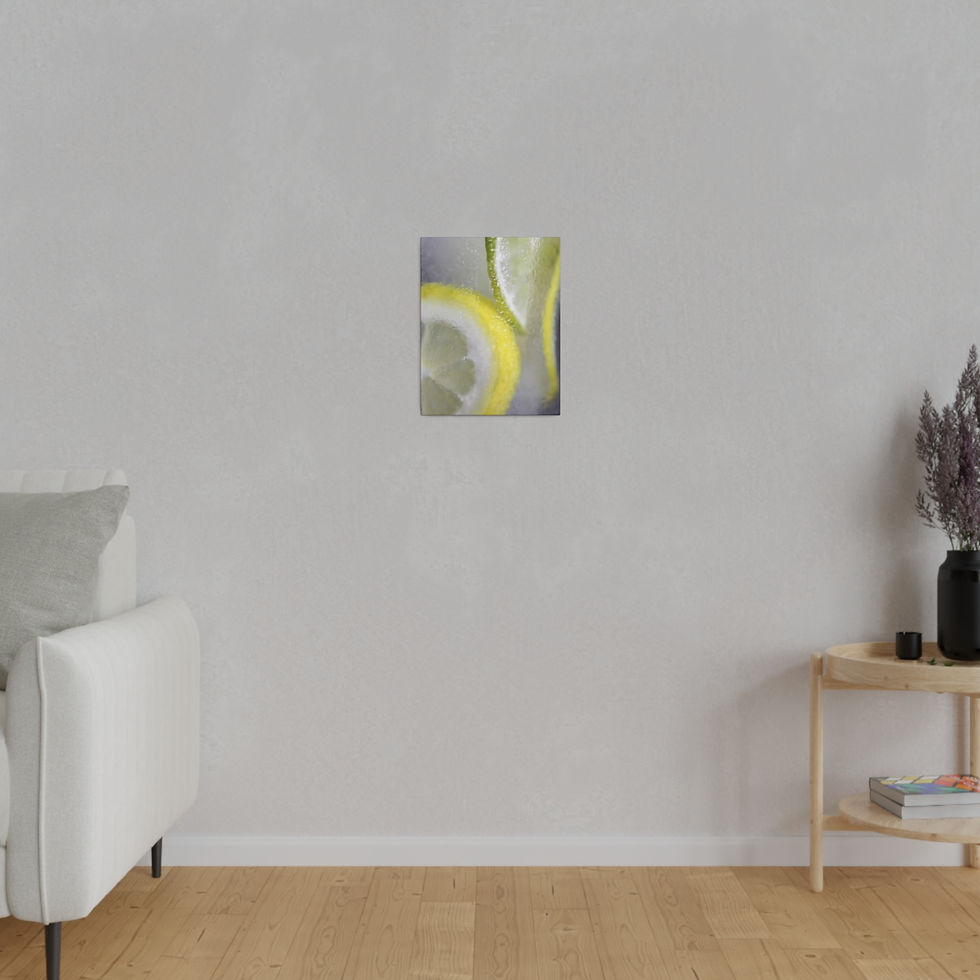 Thumbnail: Iced Lemon Lime Water in Glass Pitcher Color Matte Canvas Stretched