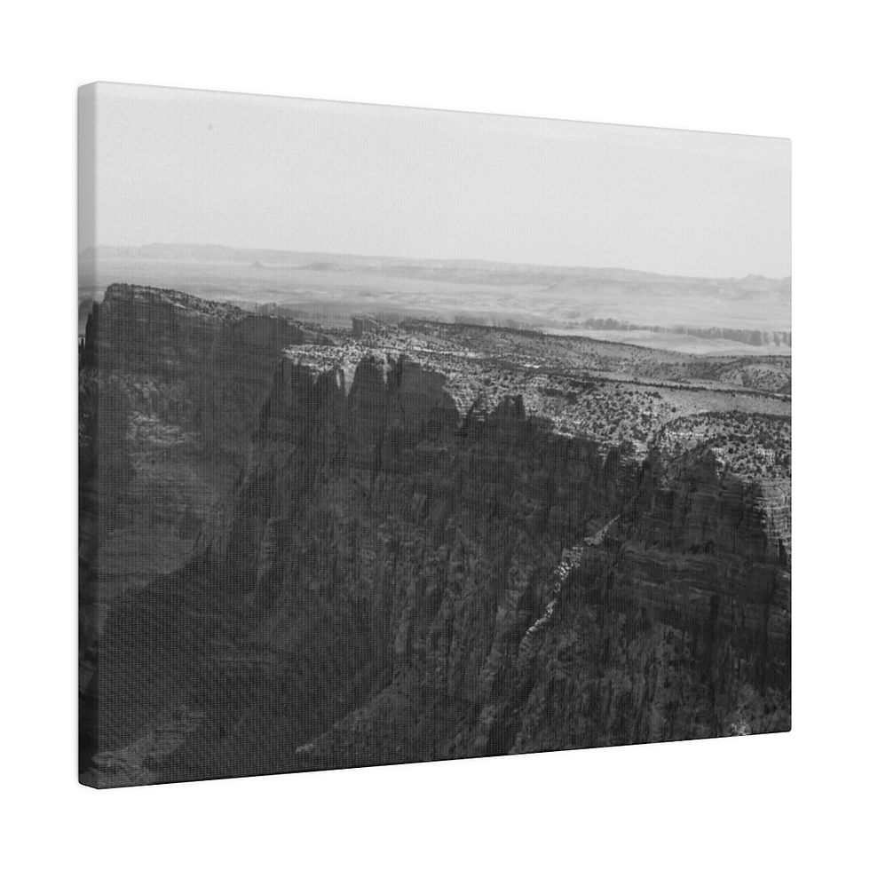 Thumbnail: Black & White Rim Wall of the Grand Canyon Matte Canvas