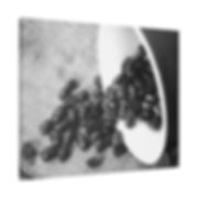 Black & White Coffee Beans Spilling out of a Mug Matte Canvas Stretched