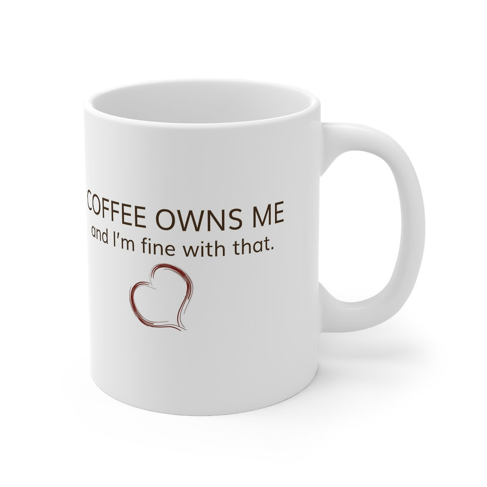 Thumbnail: Coffee Owns Me White Ceramic Mug 11oz Coffee Lover Gift