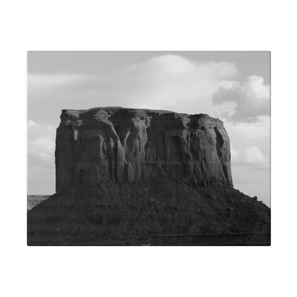 Thumbnail: Black & White Mitchell Butte in Monument Valley Utah Matte Canvas