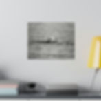 Thumbnail: Black & White Pair of Dolphins Swimming in the Ocean Matte Canvas Stretched
