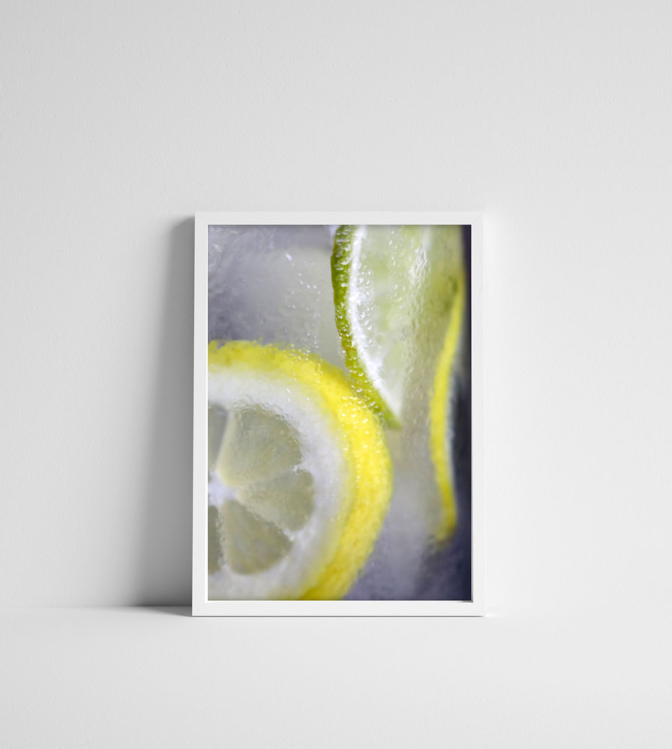 Iced Lemon Lime Water in Glass Pitcher Color Photography Print Wall Art