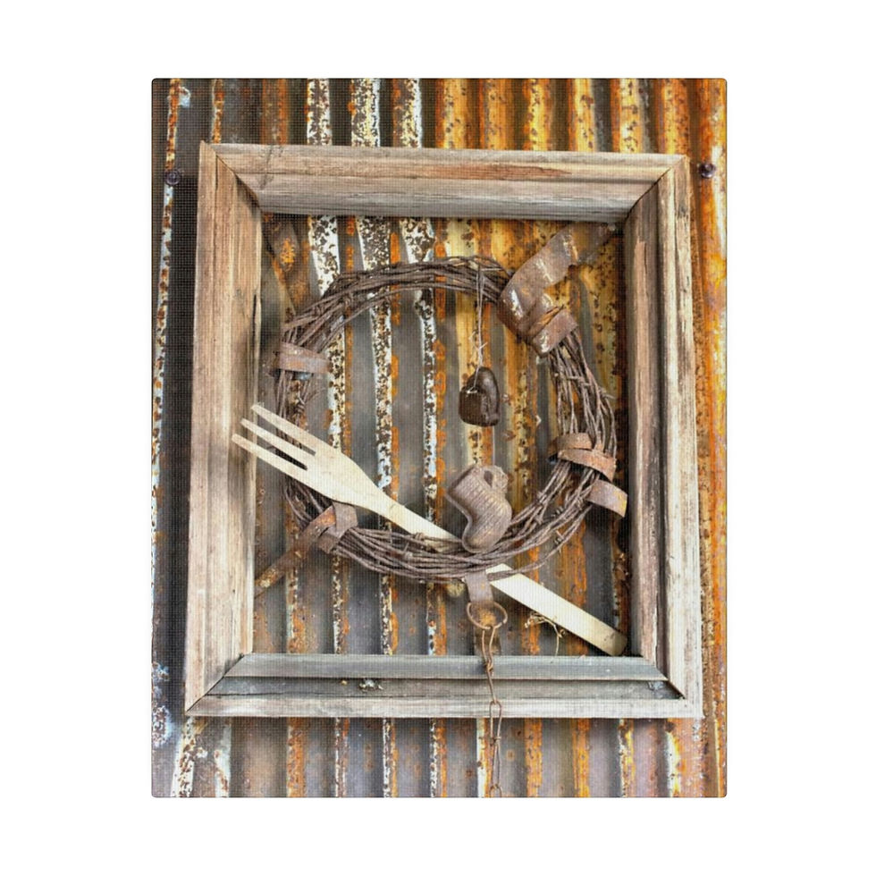 Thumbnail: Rustic Cabin Wreath Hanging on the Wall Color Matte Canvas Stretched