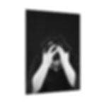 Thumbnail: Black & White Young Man Head in Hands Photography Poster Print