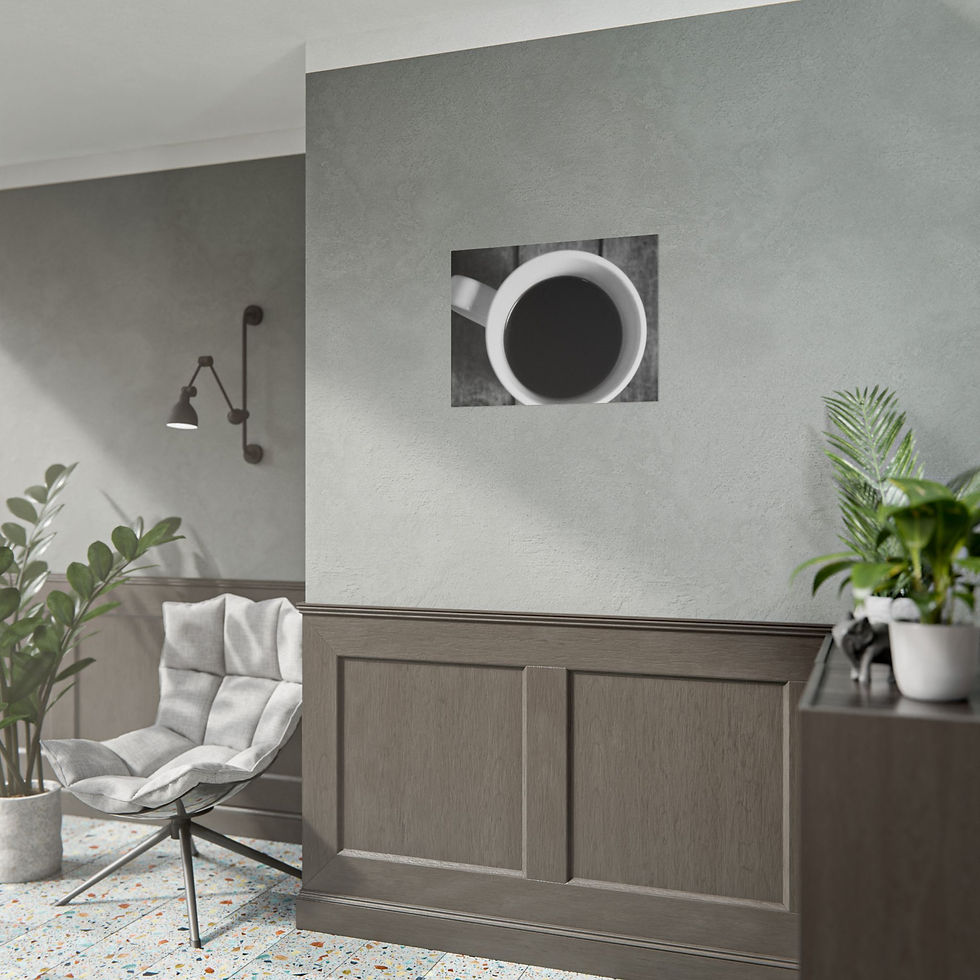 Thumbnail: Black & White Cup of Coffee on an Old Wooden Crate Photography Poster Print