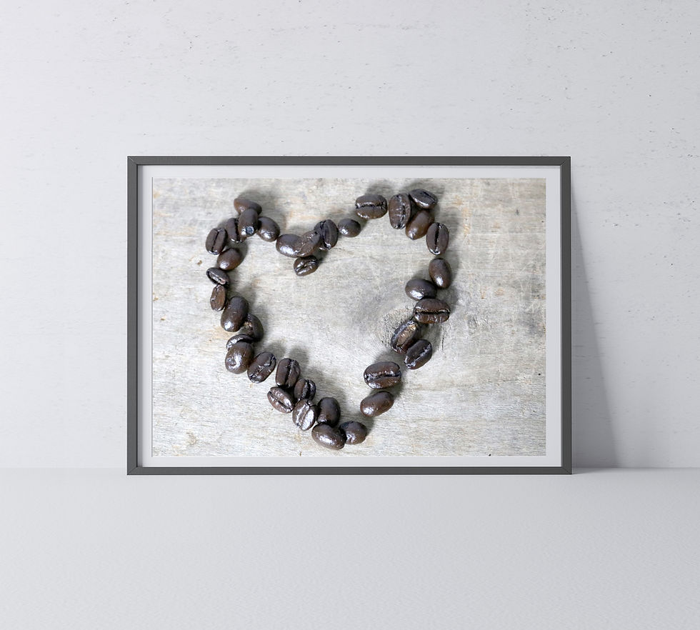 Thumbnail: Coffee Beans in a Heart Shape on an Old Crate Color Photography Print