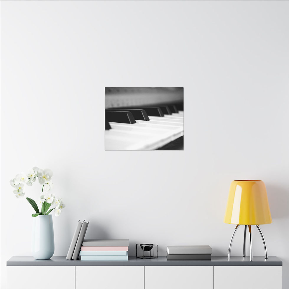 Thumbnail: Black & White Piano Keys on a Keyboard Matte Canvas Stretched Framed