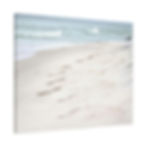 Thumbnail: Footprints on the Beach Sand Ocean Color Matte Canvas Stretched