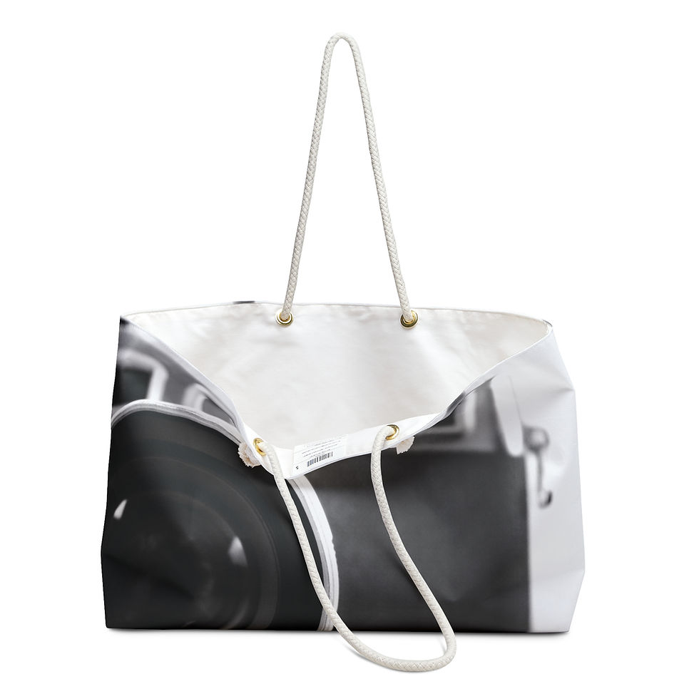 Thumbnail: Black & White Vintage Film Camera Original Photography Weekender Bag Tote