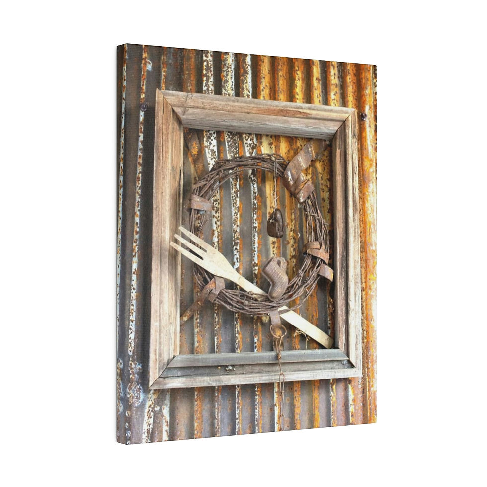 Thumbnail: Rustic Cabin Wreath Hanging on the Wall Color Matte Canvas Stretched