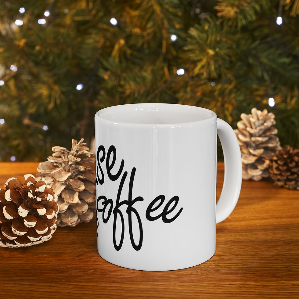 Thumbnail: Because Coffee BohippianFinch Design White Ceramic Mug 11oz