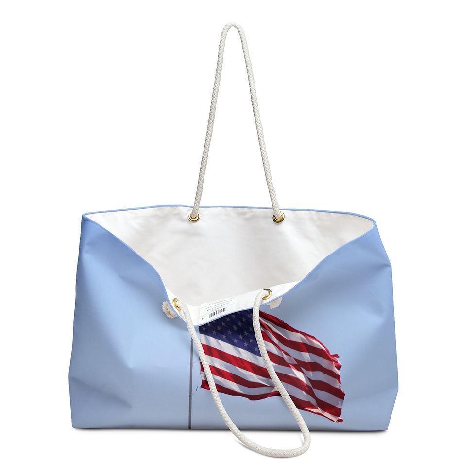Thumbnail: American Flag Waving Color Original Photography Printed Weekender Bag