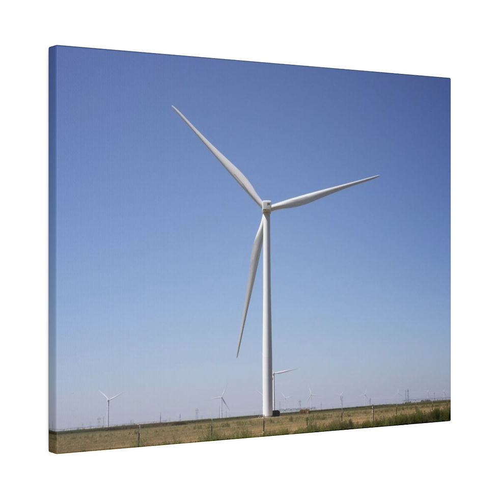Thumbnail: Wind Turbine in a Rural Oklahoma Field Color Matte Canvas Stretched