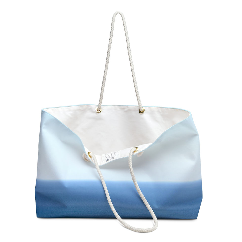 Thumbnail: Clear Lake Horizon Color Photography Printed Weekender Bag Oversized Tote