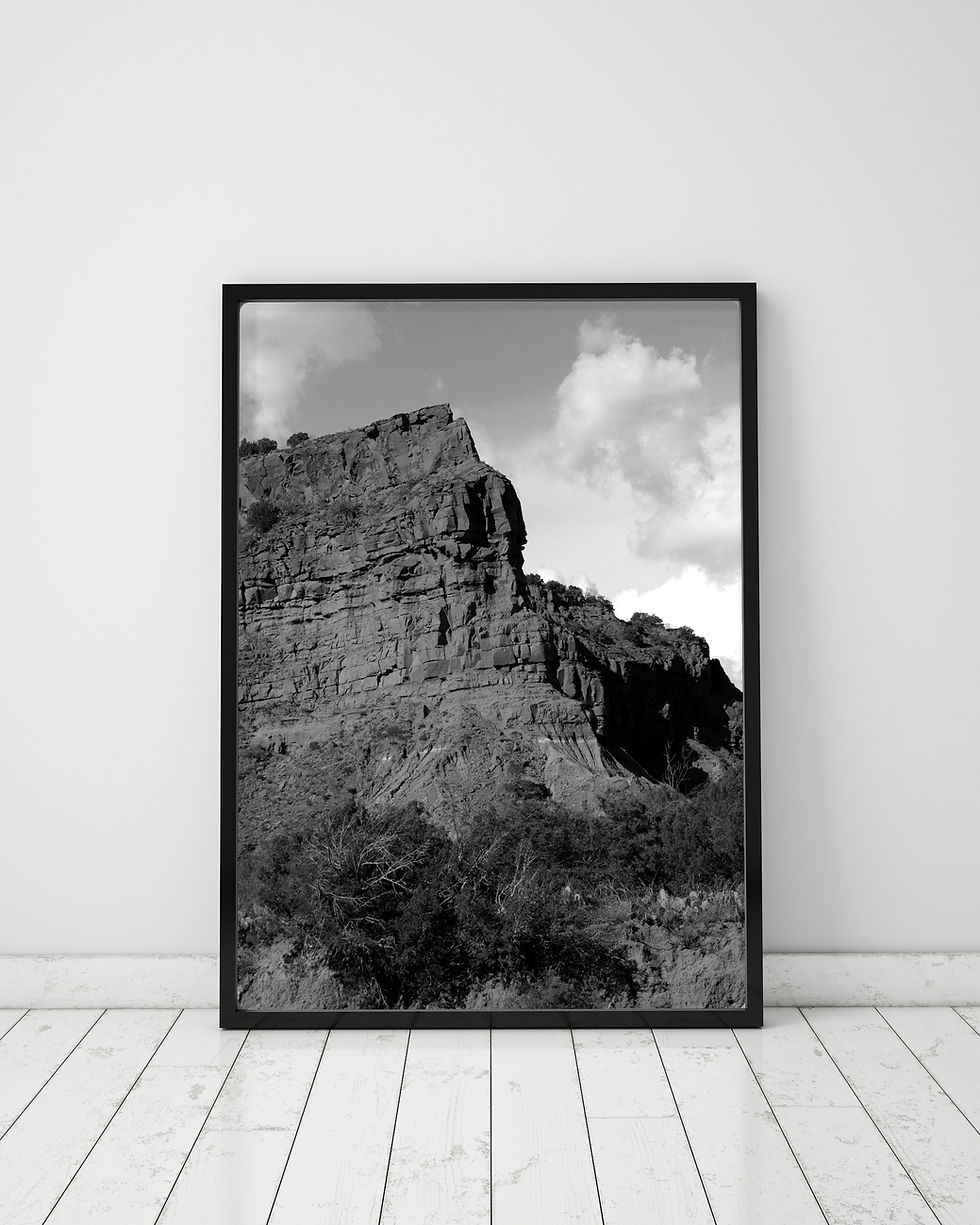 Thumbnail: Black & White Rock Face of the Canyon Wall of Caprock Canyon Photography Print