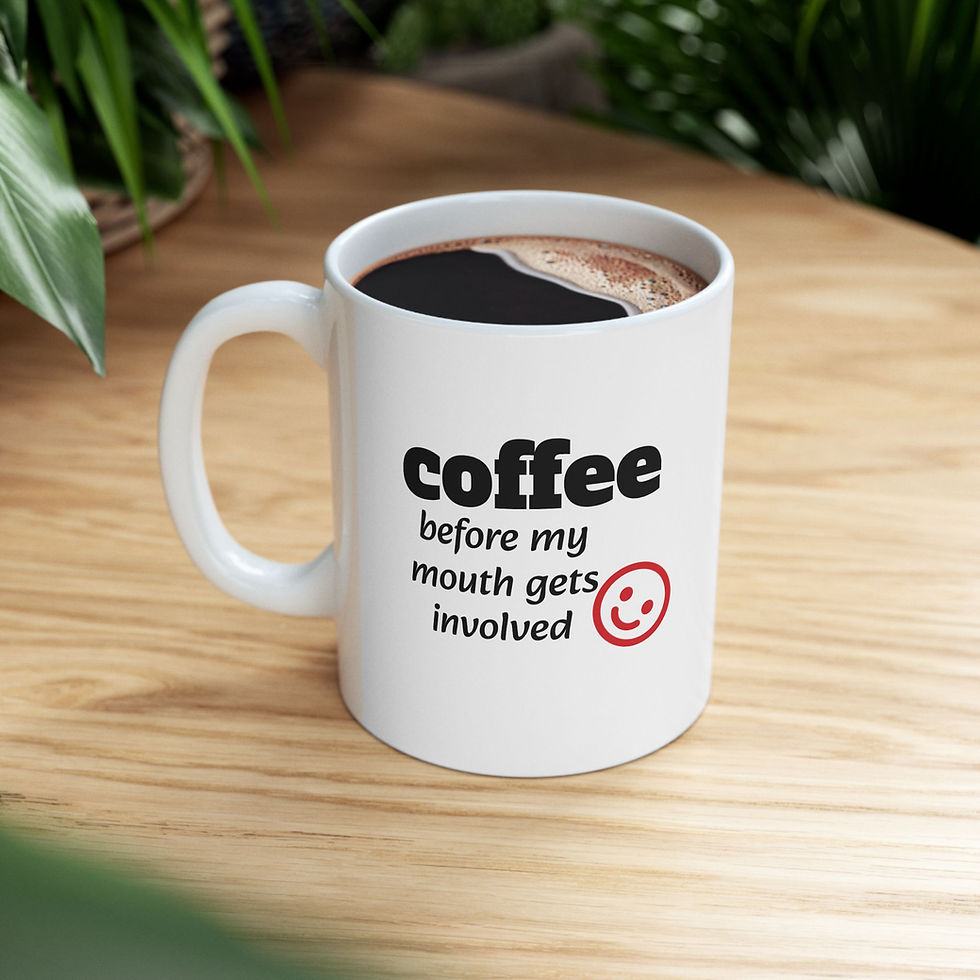 Thumbnail: Coffee Before My Mouth Gets Involved Funny Cup White Ceramic Coffee Mug 11oz