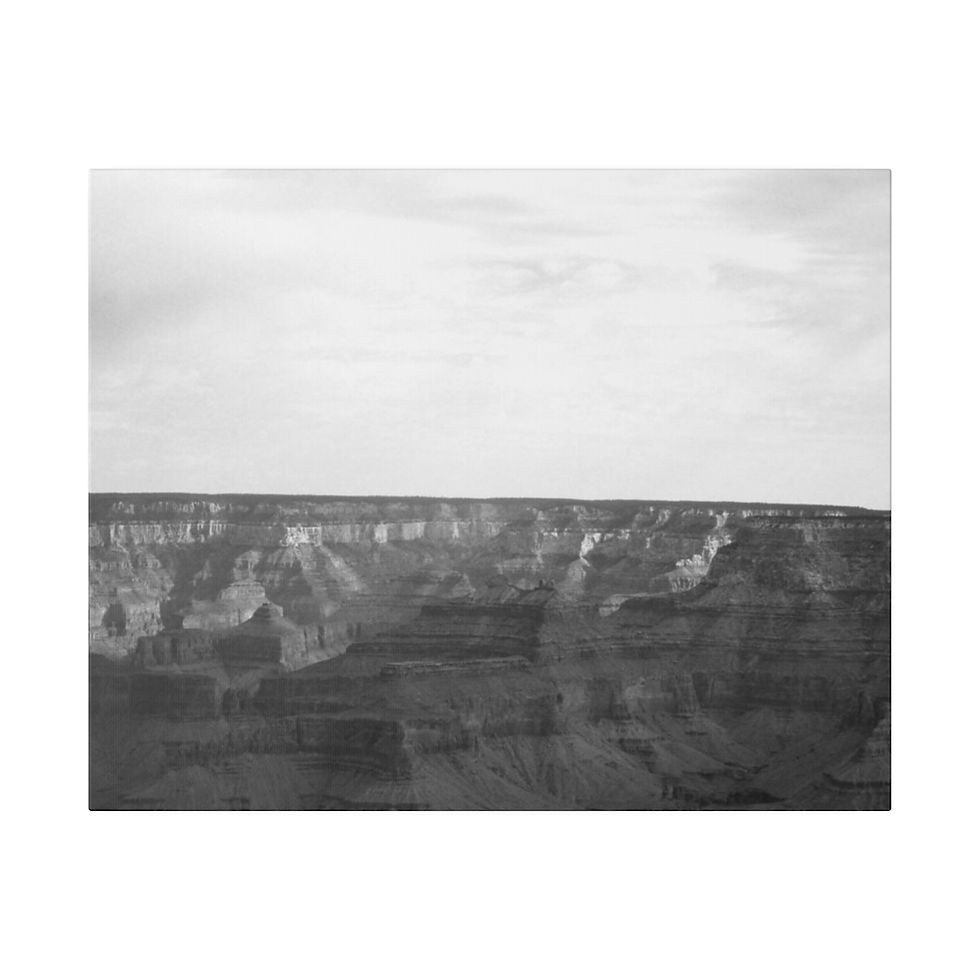 Thumbnail: Black & White Broad Landscape of the Grand Canyon Matte Canvas Stretched