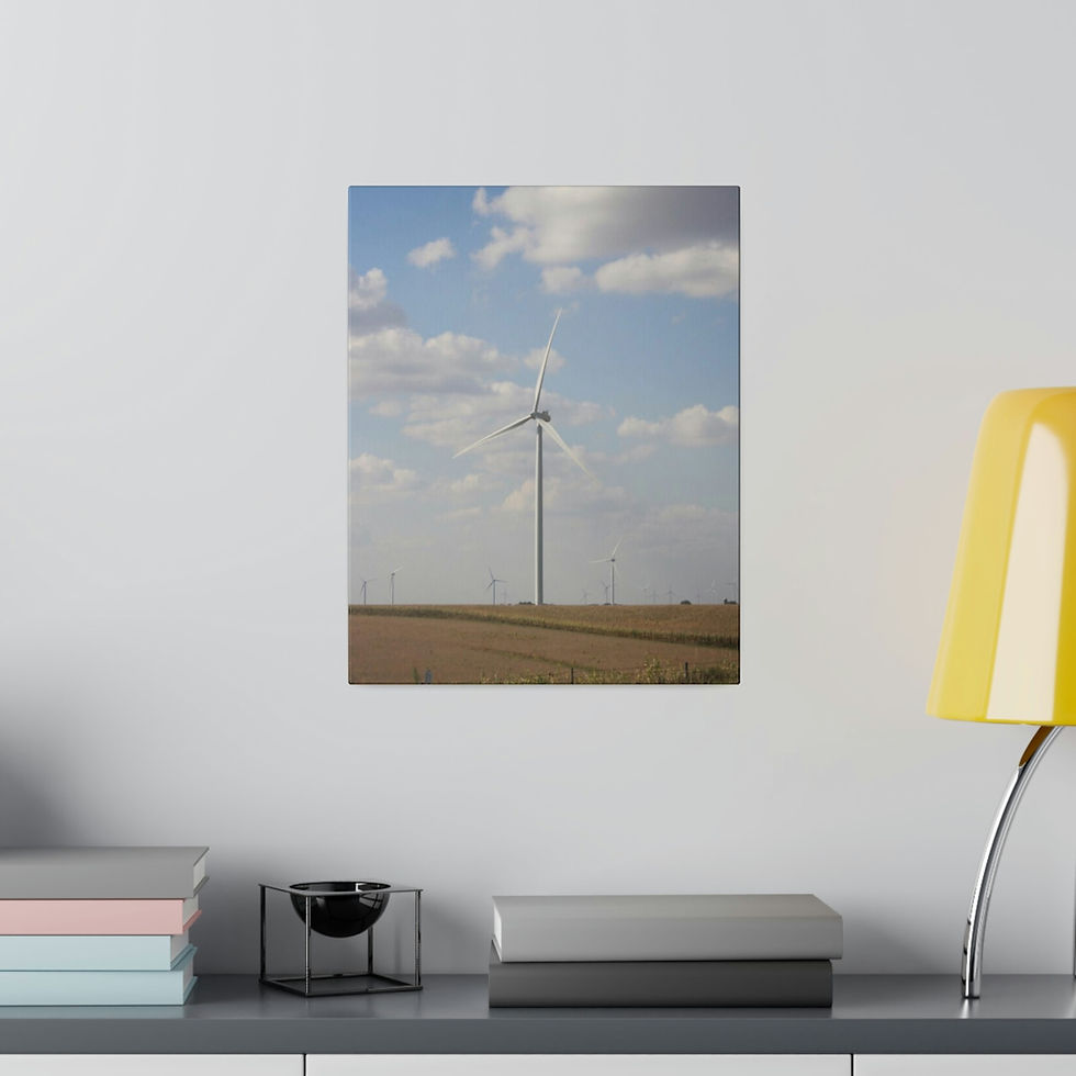 Thumbnail: Wind Turbine in a Field Color Matte Canvas Stretched