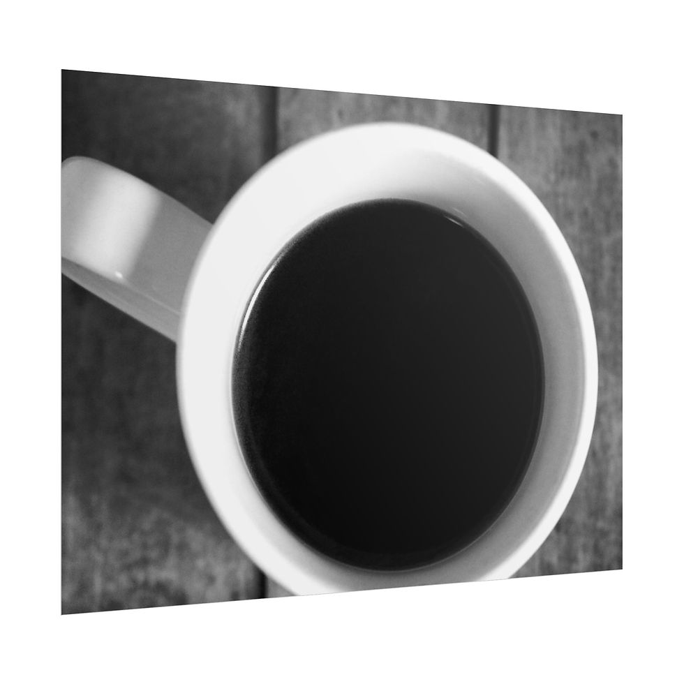 Thumbnail: Black & White Cup of Coffee on an Old Wooden Crate Photography Poster Print
