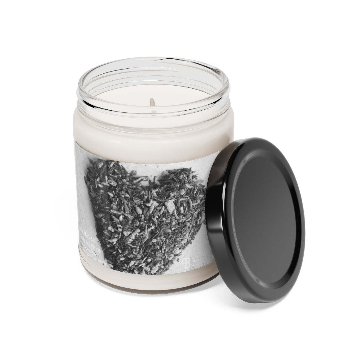 Heart Shape Herbal Tea Apple Harvest Scented Soy Candle 9oz Glass Jar