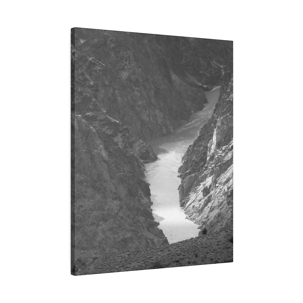 Thumbnail: Black & White Colorado River in the Grand Canyon Matte Canvas Stretched