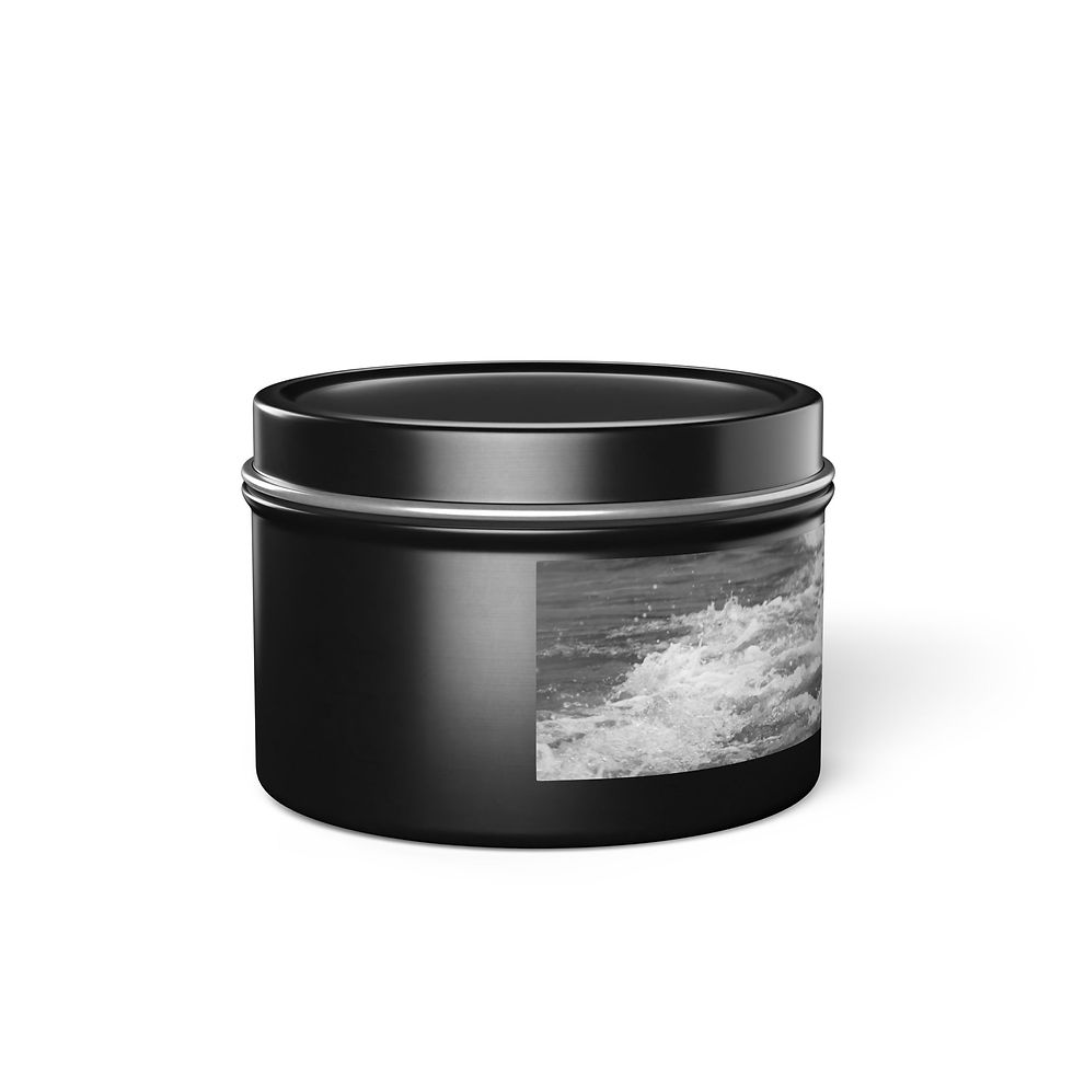 Thumbnail: Mango Coconut Scented Coconut Soy Tin Candles w/ Original Ocean Photography