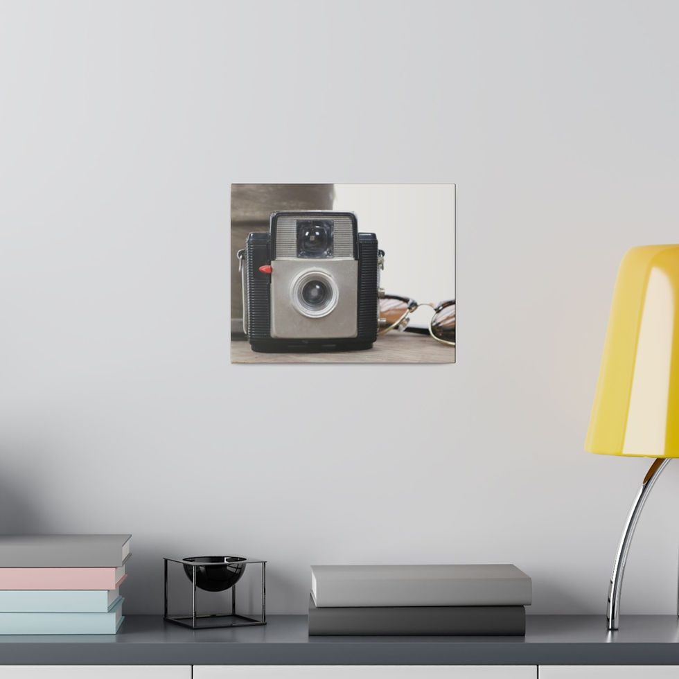 Thumbnail: Vintage Film Camera Next to Flower Pot and Sunglasses Color Matte Canvas