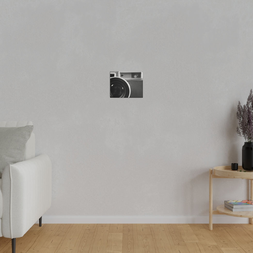 Thumbnail: Black & White Vintage Film Camera Offset Close-Up Matte Canvas Stretched