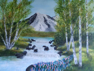 "Lupinmark"- Akryl på lærred