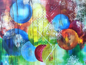 "Skraat Univers" - Akryl på lærred 