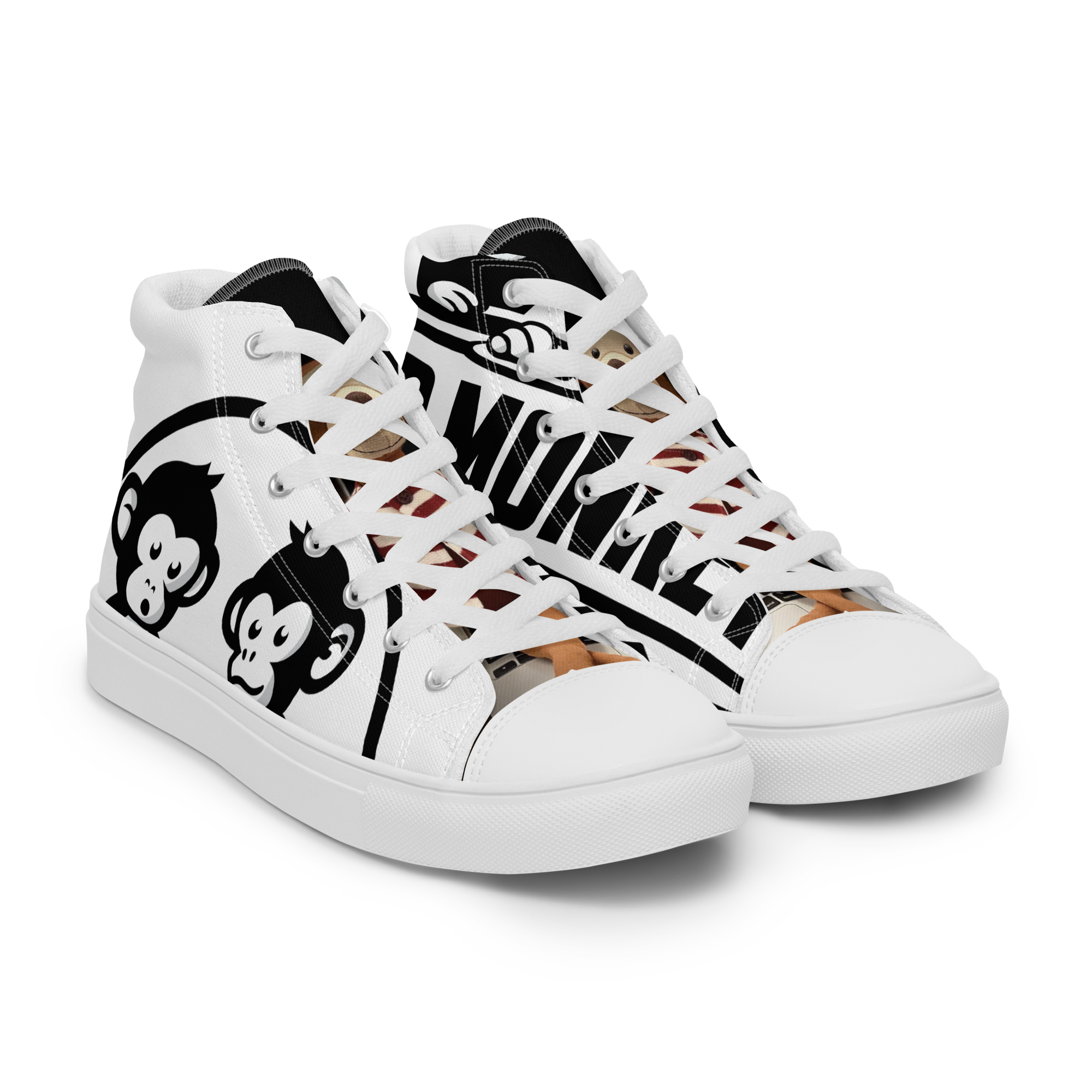 Men’s Classic Black Logo High Top Canvas Shoes