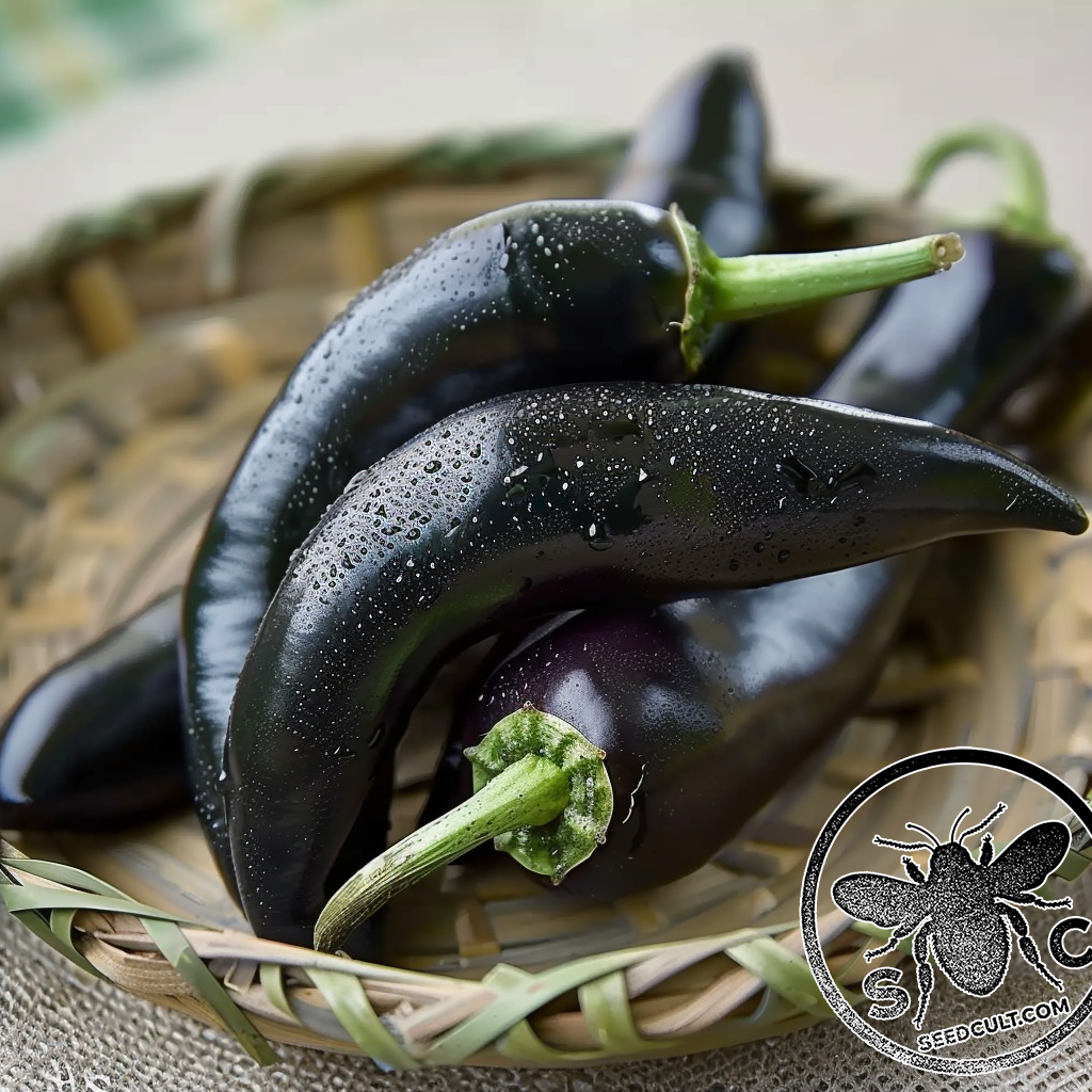 Count Dracula Pepper Seeds, Black Gothic Fang Hot Peppers, Capsicum Annuum