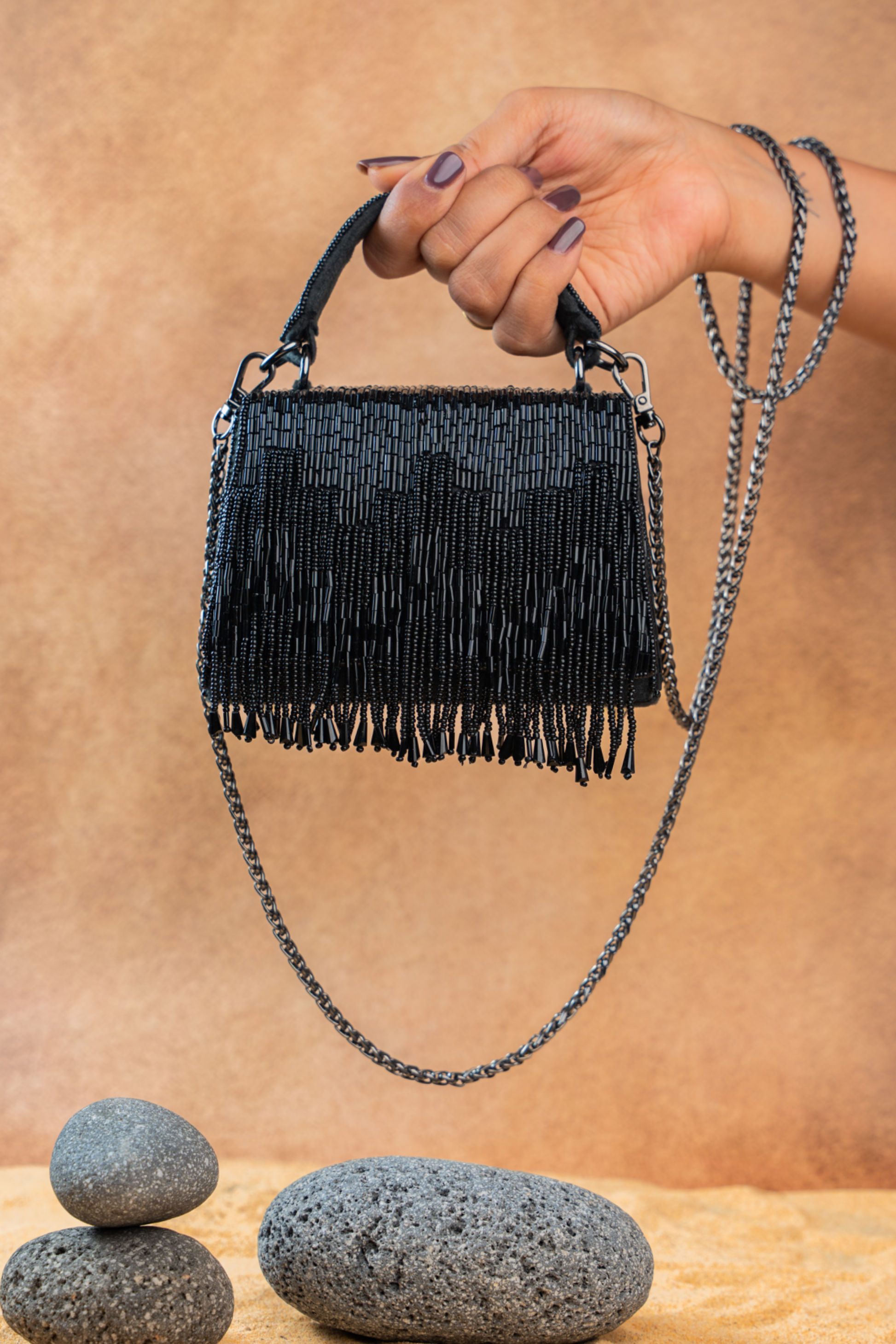 Salli En vie Mini Kasse Tassel Black