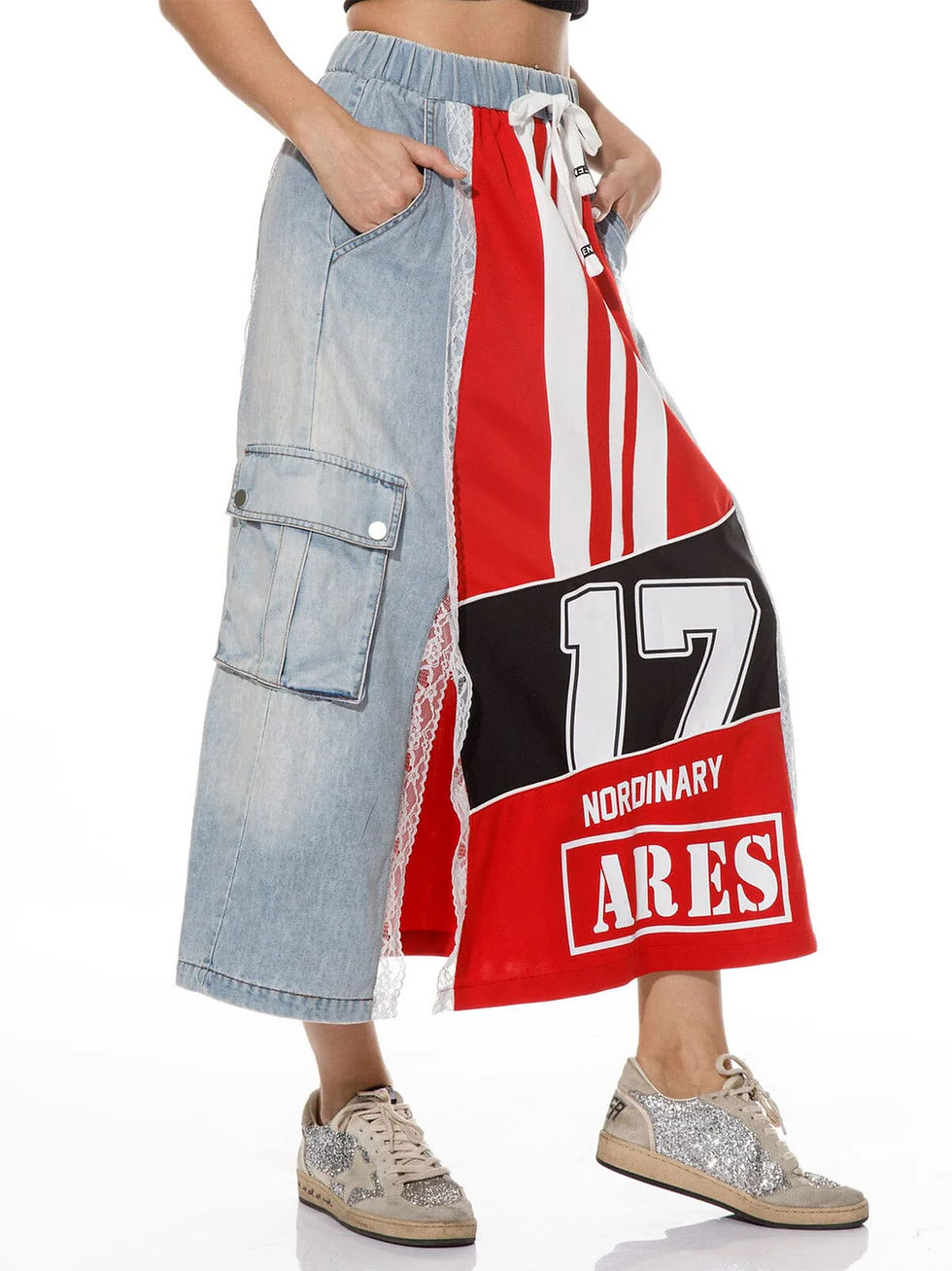 Thumbnail: Contrast Denim Maxi Skirt